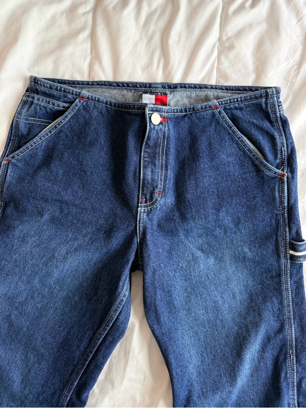 Tommy Hilfiger Low Rise Utility Jeans Dark Wash Soft Flare 30